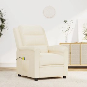 vidaXL Poltrona de massagens veludo creme