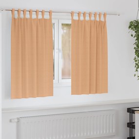 Cortinas opacas 2 pcs Castanho-claro 140 x 140 cm Poliéster