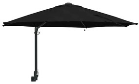Guarda-sol de Jardim com LEDs, preto, 248 cm