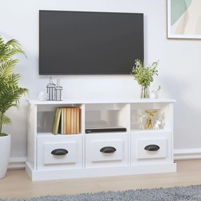 Móvel p/ TV 100x35x50 cm derivados de madeira branco brilhante