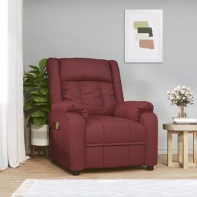 vidaXL Cadeira de massagens couro artificial vermelho tinto