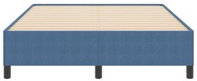 Estrutura de Cama vidaXL Azul 140x200 cm em Tecido Canelado