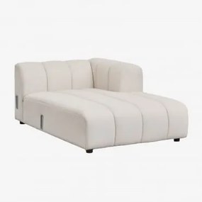 Módulo Chaise Longue Direito Para Sofá Modular Em Tecido Eliot Bouclé Bouclé Bege Creme - Sklum