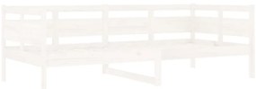 Sofá-cama 90x200 cm madeira de pinho maciça branco