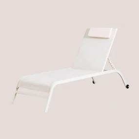 Espreguiçadeira Reclinável Com Almofada Therys Gardénia Branco - Sklum