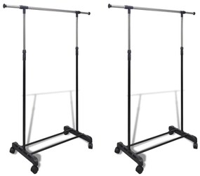 270181 vidaXL Cabide para roupas ajustável com 1 varão 2 pcs
