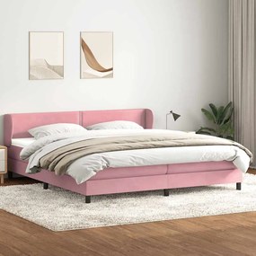 vidaXL Cama com molas colchões 200x210 cm veludo rosa