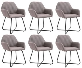 vidaXL Cadeiras de jantar 6 pcs tecido cinzento-acastanhado