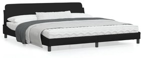 vidaXL Estrutura cama c/ cabeceira 200x200 cm couro artificial preto
