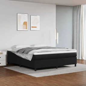 3121053 vidaXL Estrutura de cama com molas 160x200 cm couro artificial preto