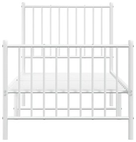 Estrutura de cama com cabeceira e pés 80x200 cm metal branco