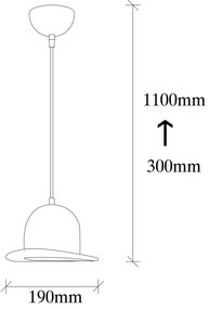 Chandelier Fotr Sivani – Preto – Diâmetro 19 cm x Altura 110 cm