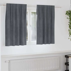 Cortinas Blackout vidaXL com fita superior 2 pcs Veludo Cinza Claro