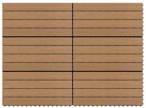 149028 vidaXL Ladrilhos de pavimento 6 pcs WPC 1,08m² 60x30 cm castanho