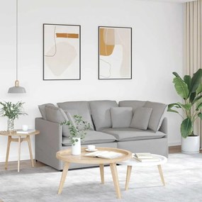 vidaXL Sofá modular com almofadas tecido cinzento nublado