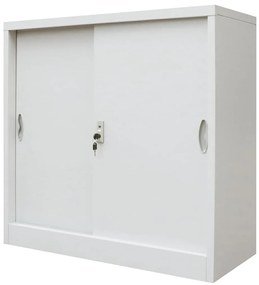 vidaXL Móvel escritório c/ portas deslizantes 90x40x90cm metal cinza