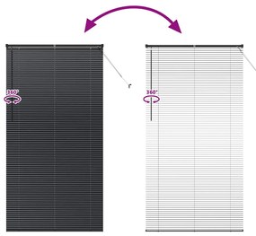 Persiana de Janela com cortinas Outros Manual Preto 110 x 220 cm Alumí