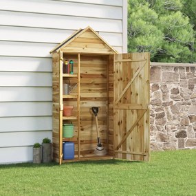318192 vidaXL Abrigo p/ ferramentas de jardim 107x37x220 cm pinho impregnado