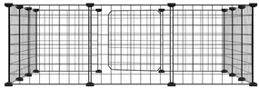 Gaiola p/ animais de 12 painéis c/porta 35x35 cm aço preto