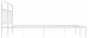 Estrutura de cama com cabeceira 160x200 cm metal branco