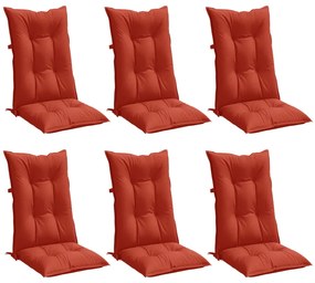 Almofadões cadeiras altas 6 pcs mesclado tecido vermelho