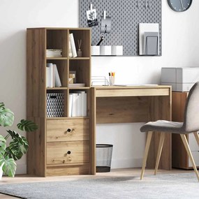 vidaXL Mesa com Armazenamento 2 pcs carvalho artisiano 80 x 40 x 76 cm