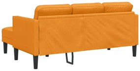 Sofá L em forma de L para 3 pessoas vidaXL Amarelo Escuro 160 cm Tecid