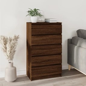823023 vidaXL Armário de gavetas 60x36x103cm deriv. madeira carvalho castanho