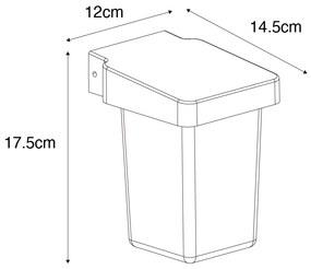 Candeeiro de parede moderno para exterior preto IP54 - Chimay Moderno