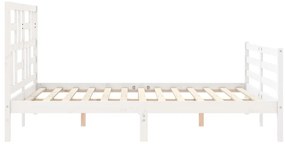 Estrutura de cama King Size com cabeceira madeira maciça branco
