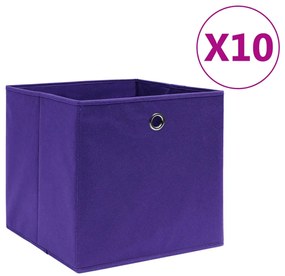 325213 vidaXL Caixas arrumação 10 pcs tecido-não-tecido 28x28x28 cm roxo