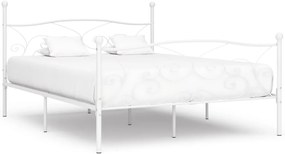 Estrutura de cama com estrado de ripas 180x200 cm metal branco