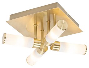 Candeeiro de teto moderno para casa de banho em latão 4 luzes IP44 - Bath Moderno