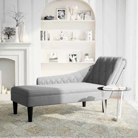 Chaise lounge c/ almofada/apoio de braços direito tecido