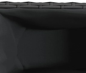 Floreira com 2 vasos 90x20x40 cm vime PE preto