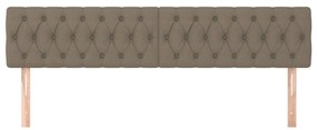 Cabeceira cama 2 pcs tecido 90x7x78/88 cm cinzento-acastanhado
