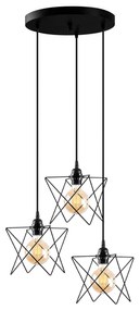 Candeeiro Chandelier Akkas – Preto – Diâmetro 54 cm, Altura Ajustável