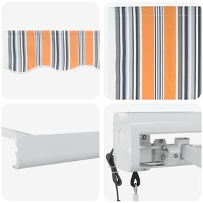 Toldo Retrátil Automático Listrado Multicolorido 350x250 cm