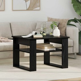 vidaXL Mesa de centro com armazenamento Carvalho Preto 64 x 54 x 44 cm
