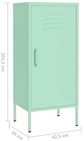 Armário de arrumação aço 42,5x35x101,5 cm verde-hortelã