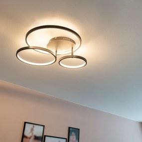 Candeeiro de teto moderno preto com LED e dimmer - Rondas