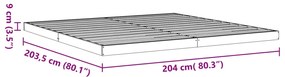 Estrutura de cama 200x200 cm pinho maciço castanho cera