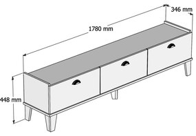 Móvel TV Sumer – Carvalho e Branco – 178x44,8x34,6 cm