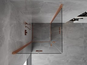 Mexen Mist-F Duo cabine de duche dobrável 80 x 80 cm, transparente, cobre escovado - 8A6-080L-080P-65-00