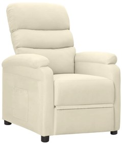 vidaXL Poltrona reclinável tecido cor creme