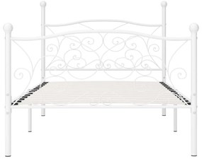 Estrutura de cama com estrado de ripas 100x200 cm metal branco