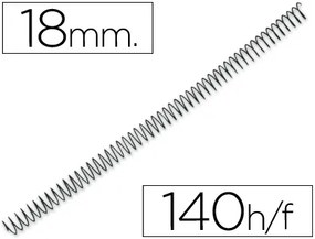Espiral Q-Connect Metálica 56 4:1 18mm 1,2mm Caixa de 100 Unidades