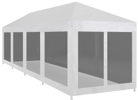 Tenda para festas com 10 paredes laterais em rede 12x3 m