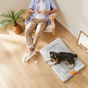 Manta para cães M 75 x 50 cm lavável na máquina cinzento claro