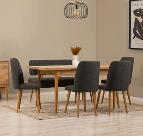 Conjunto de Mesa de Jantar Extensível e Cadeiras Vina – Pinho Atlântic
